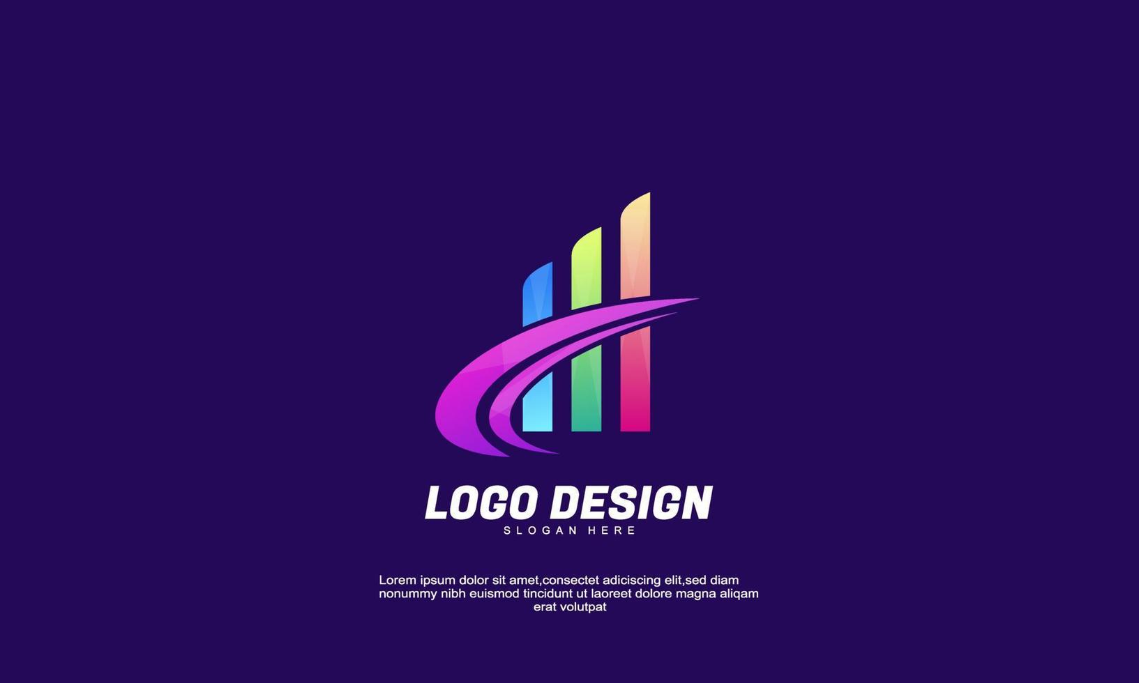 Stock Vektor abstrakte kreative Logo-Idee Finanzen für Markenidentität Unternehmen Corporate oder Business Farbverlauf Farbdesign-Vorlage