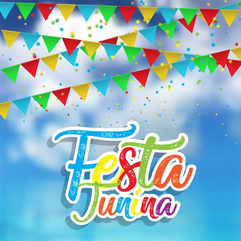 Festa Junina Hintergrund mit defokussiertem Himmel vektor