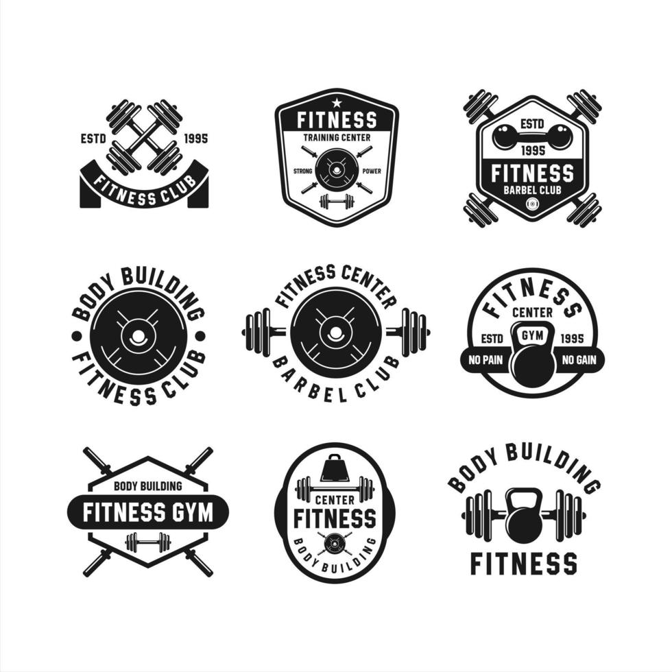 Fitness-Clun-Logo-Design-Kollektion vektor