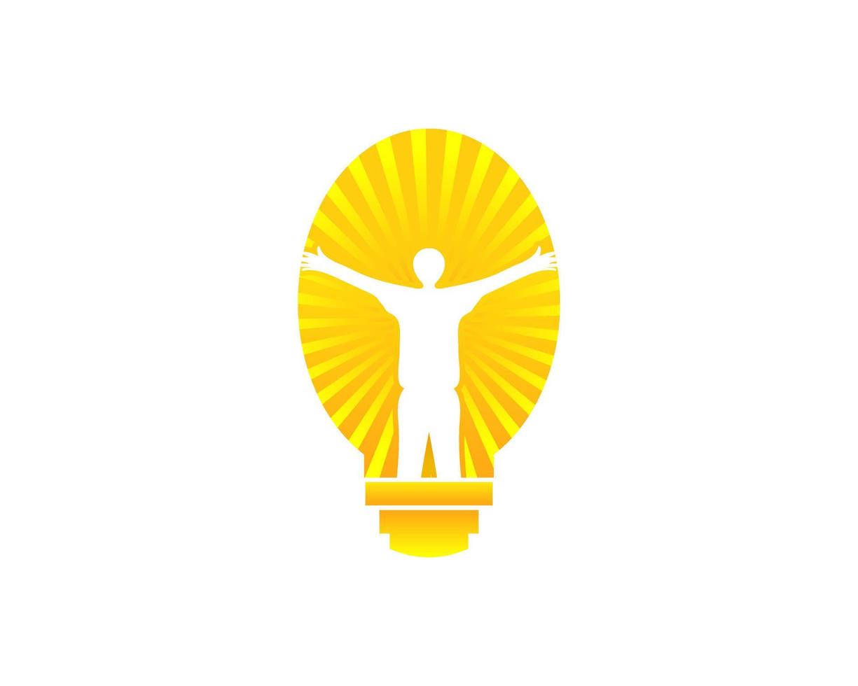 kreativa människor logotyp med glödlampa koncept vektor