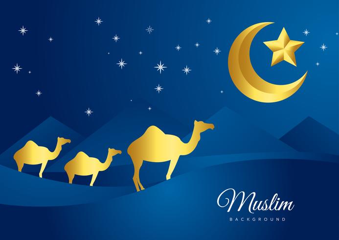 Vektor illustration av Eid Mubarak islamisk semester hälsningskort design