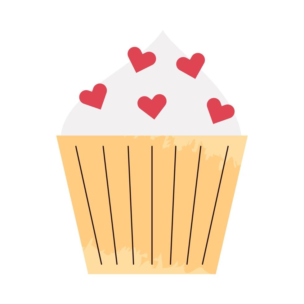 Cupcake mit Herzen mit Textur vektor