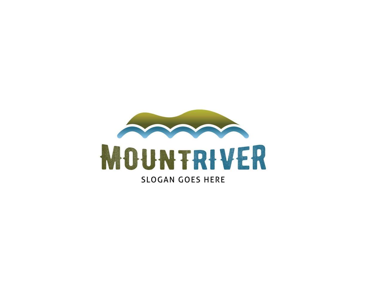berg floden logotyp formgivningsmall vektor