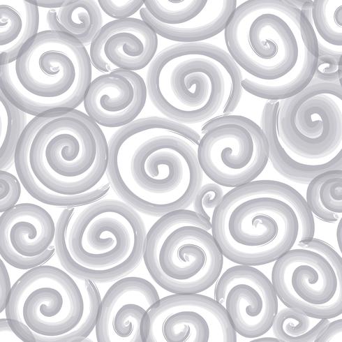 Chaotische Linie nahtloses Muster des abstrakten Strudels. Spirale weiße Verzierung vektor