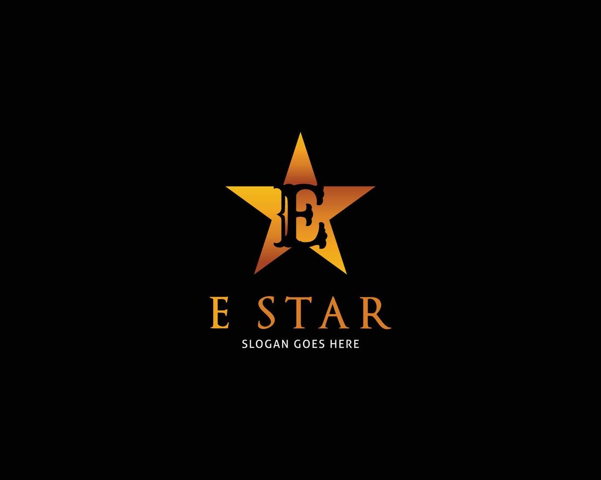 anfangsbuchstabe e star logo template design vektor