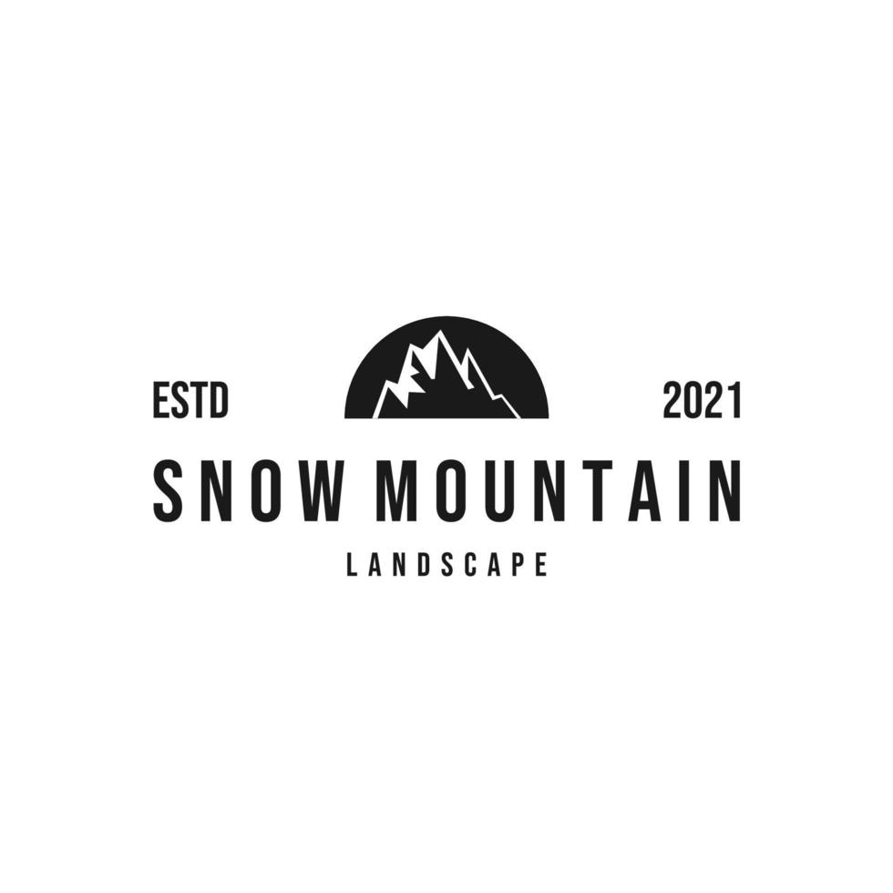minimalistisk hills-logotyp, enkel design för snöberg. vektor illustration