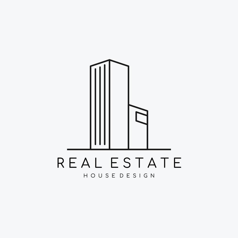 minimalistische logo-vorlage für immobilienlinienkunst. Gebäude-Logo-Design. Vektor-Illustration. vektor