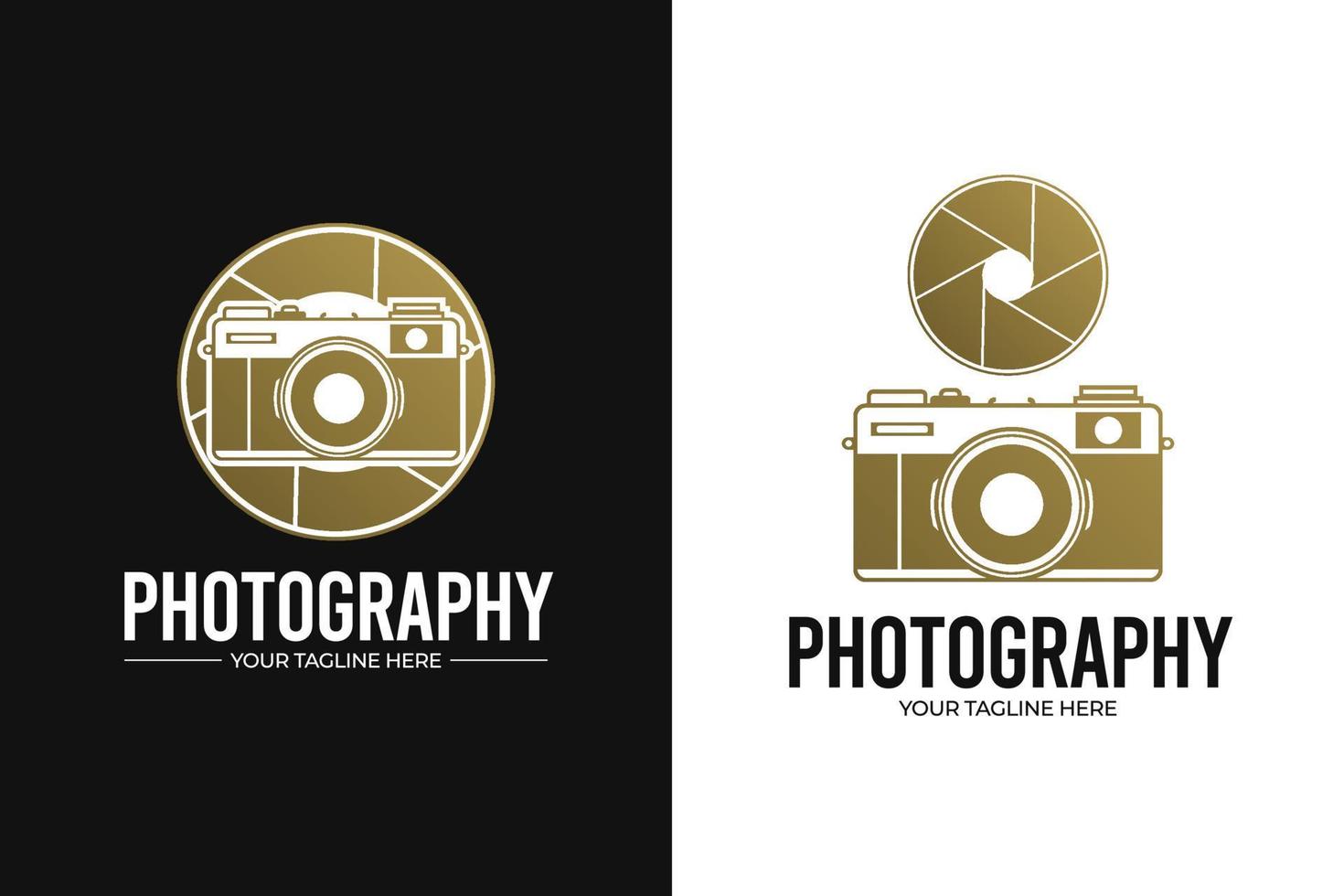 fotografi guld vektor logotyp mall