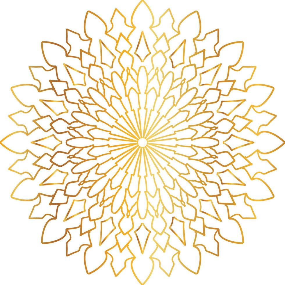 Mandalamuster und Hintergrunddesign mit goldener Farbe, Blume, Textur, Kreis vektor