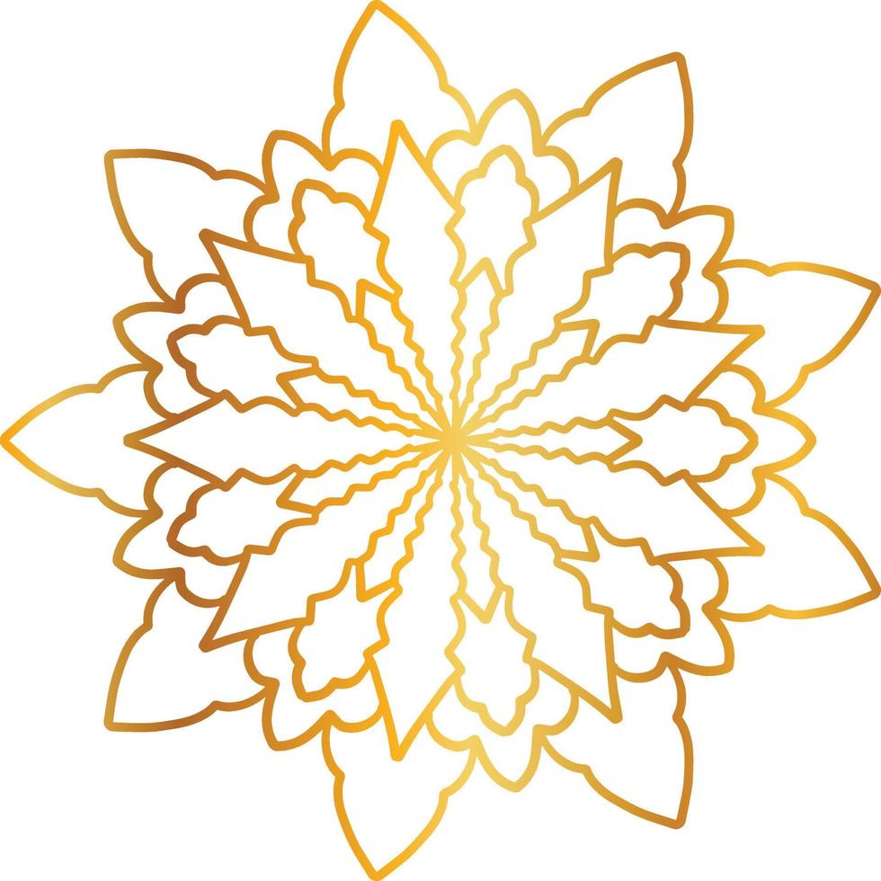 Mandalamuster und Hintergrunddesign mit goldener Farbe, Blume, Textur, Kreis vektor