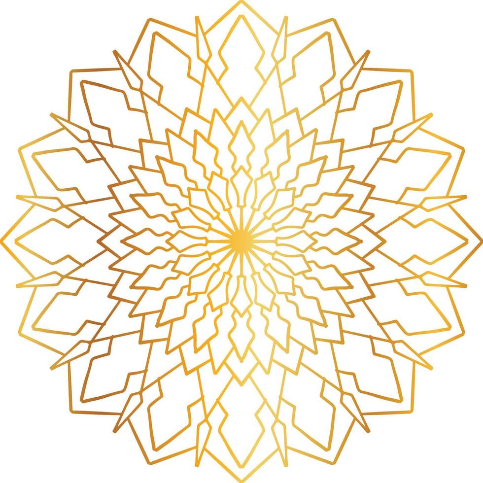 goldenes Mandala-Entwurfsmuster, Blume, Dekoration, Kreis, Hintergrund, vektor