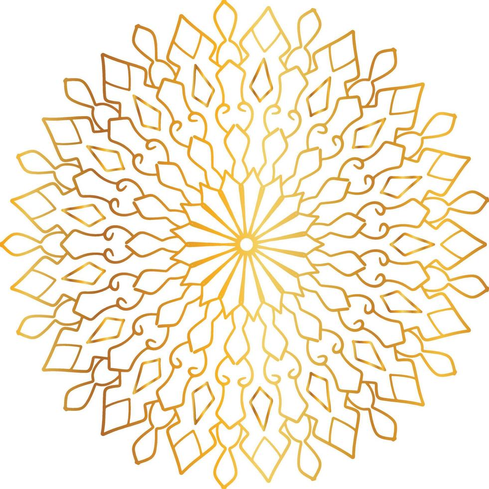 gyllene mandala designmönster, bakgrund, blomma, dekoration, cirkel, vektor