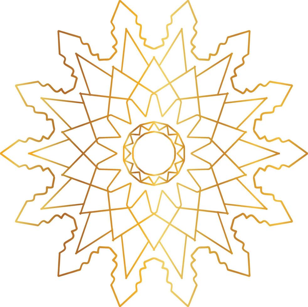 goldenes Mandala-Entwurfsmuster, Blume, Dekoration, Kreis, Hintergrund, vektor