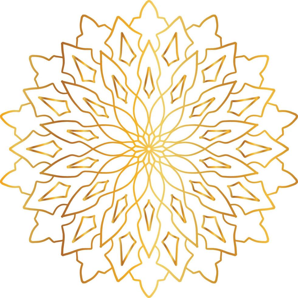 goldenes Mandala-Entwurfsmuster, Blume, Dekoration, Kreis, Hintergrund, vektor