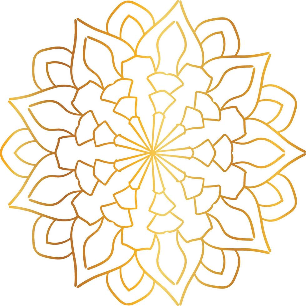 goldenes Mandala-Entwurfsmuster, Blume, Dekoration, Kreis, Hintergrund, vektor