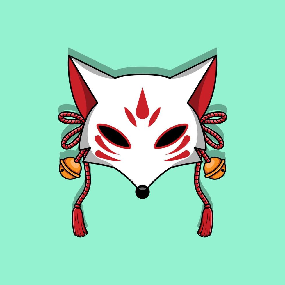 japansk kitsune mask, vektorillustration eps.10 vektor
