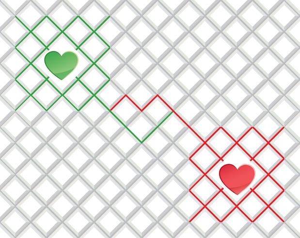 Kärlek hjärta sömlöst mönster Valentinsdag helgdag geometrisk prydnad vektor