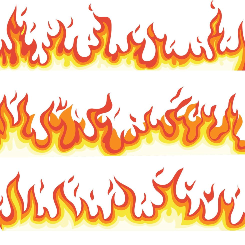 flache Sammlung von Feuerflammen vektor