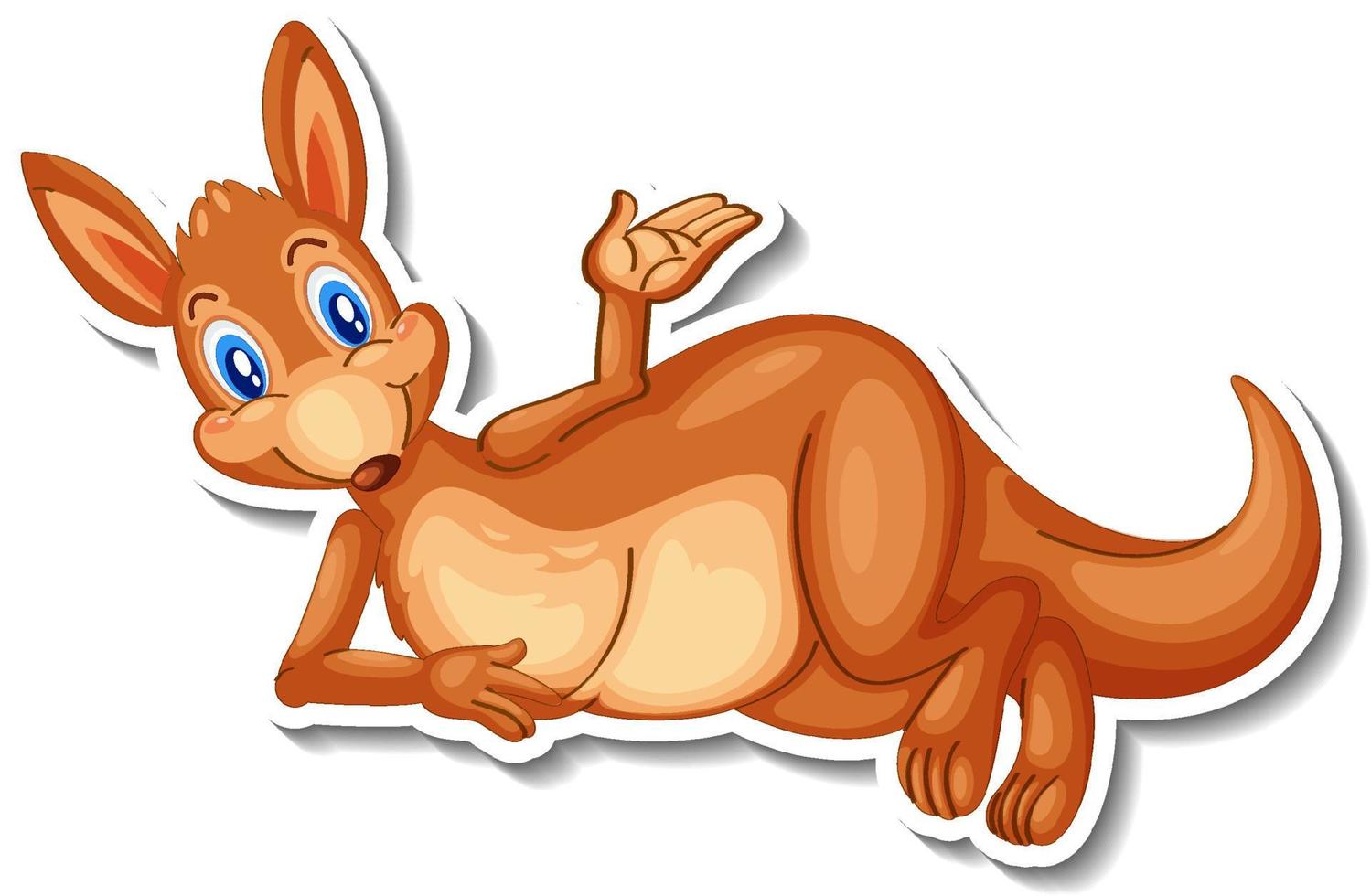 Känguru-Tier-Cartoon-Aufkleber vektor
