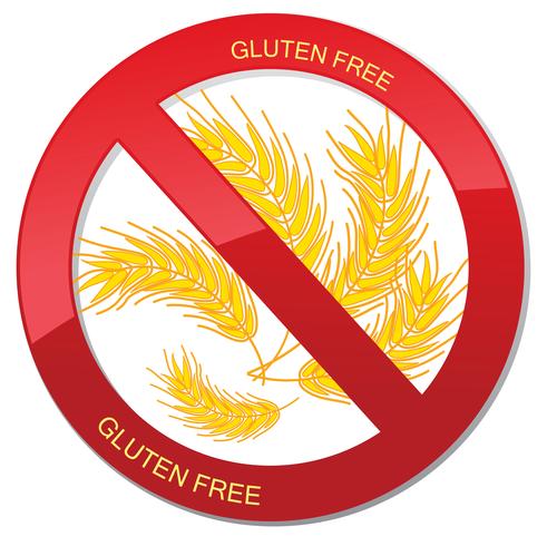 Glutenfreie Symbol. Kein Brotzeichen. Symbol für kalorienreiches Essen verbieten vektor