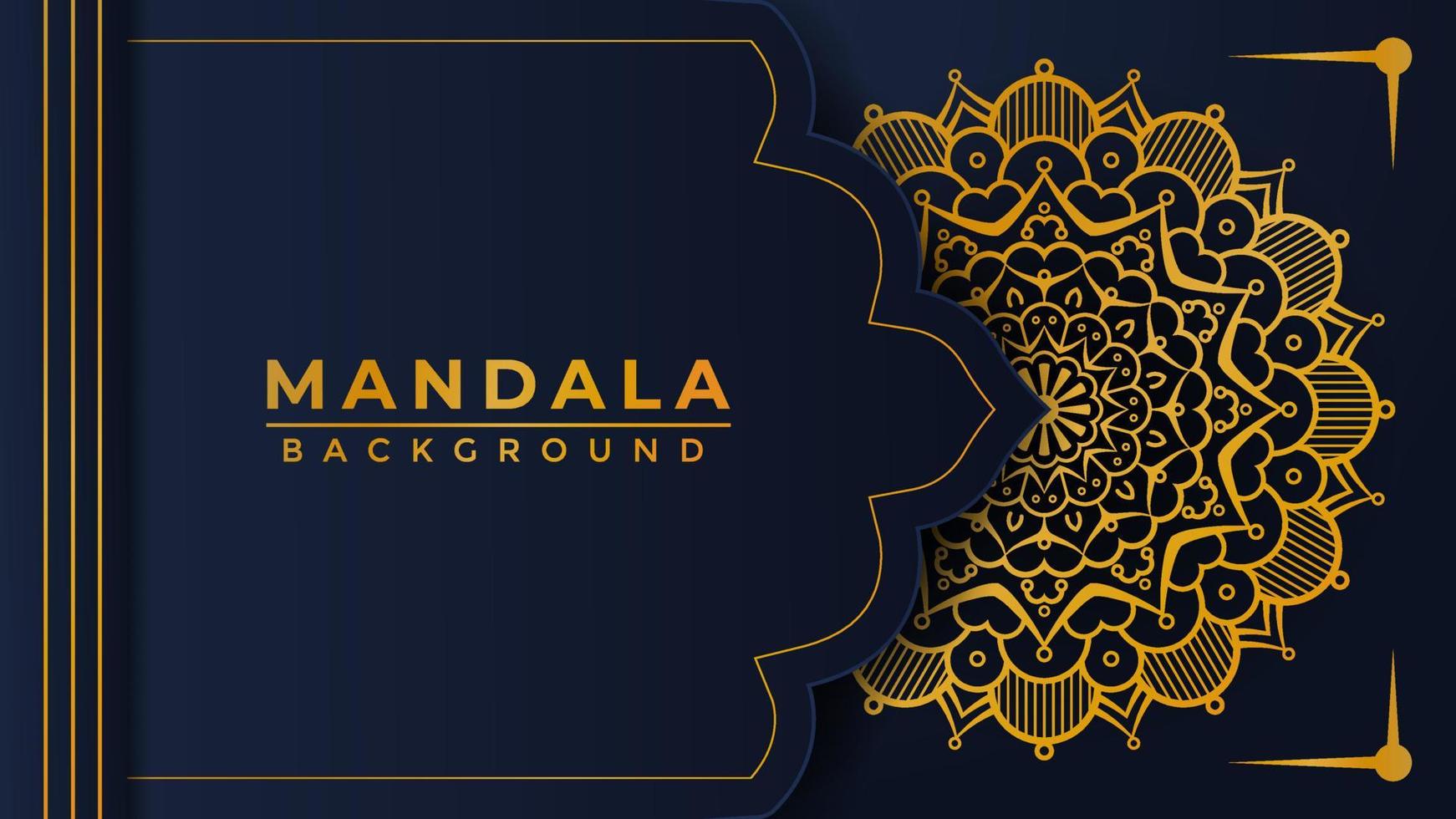 Mandala-Hintergrunddesign mit goldener Farbe vektor