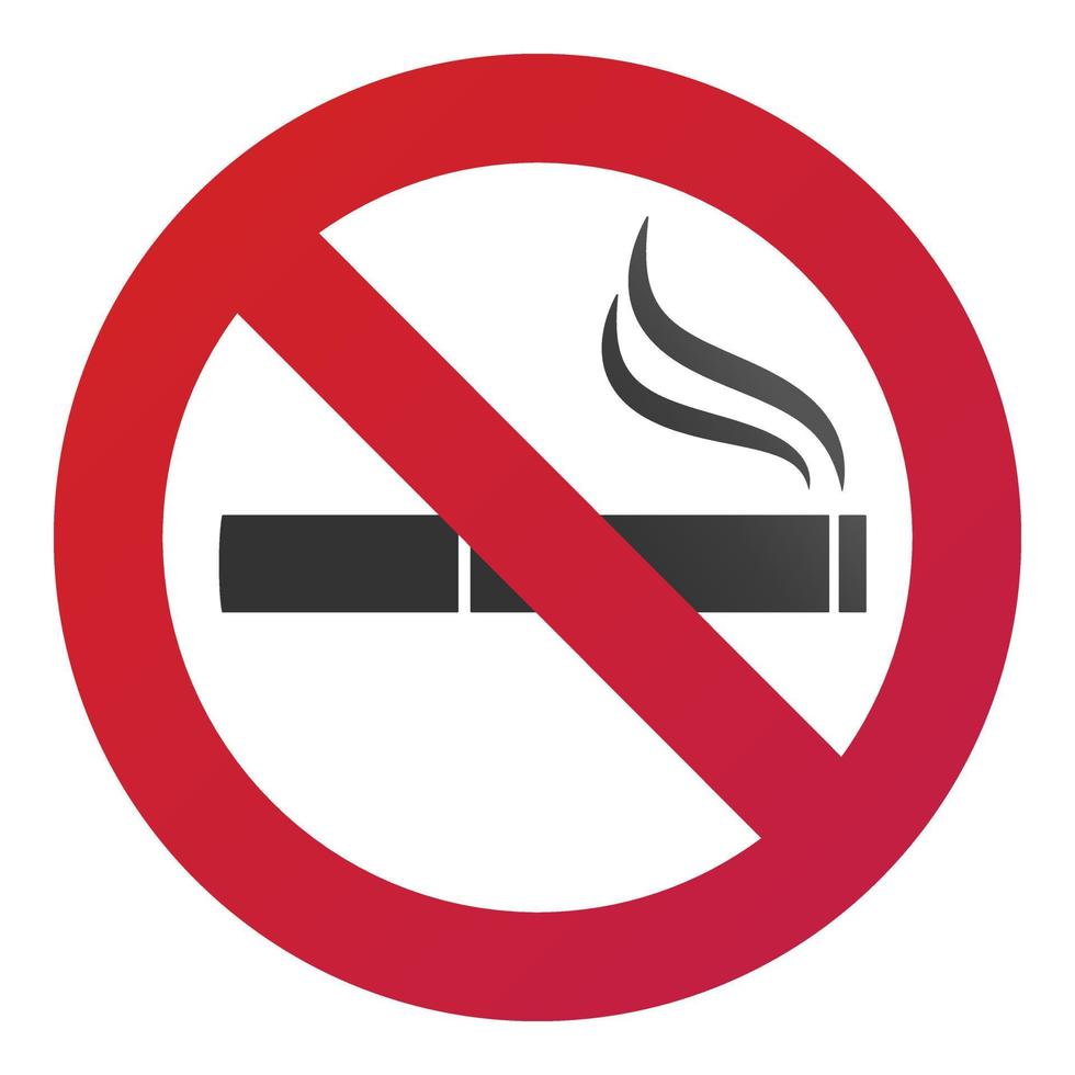 ingen rökning tecken. förbjudna tecken ikonen isolerad på vit bakgrund vektor illustration