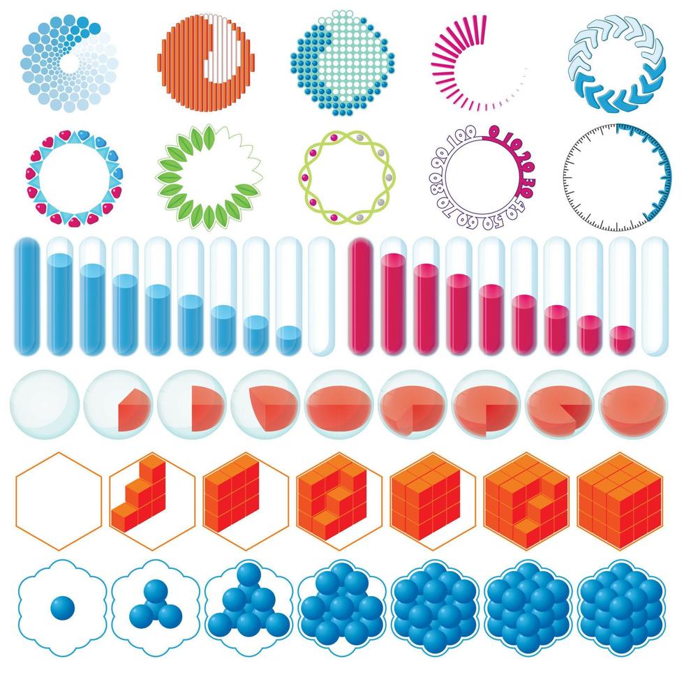 Ladebalken und Preloader Icons Set vektor