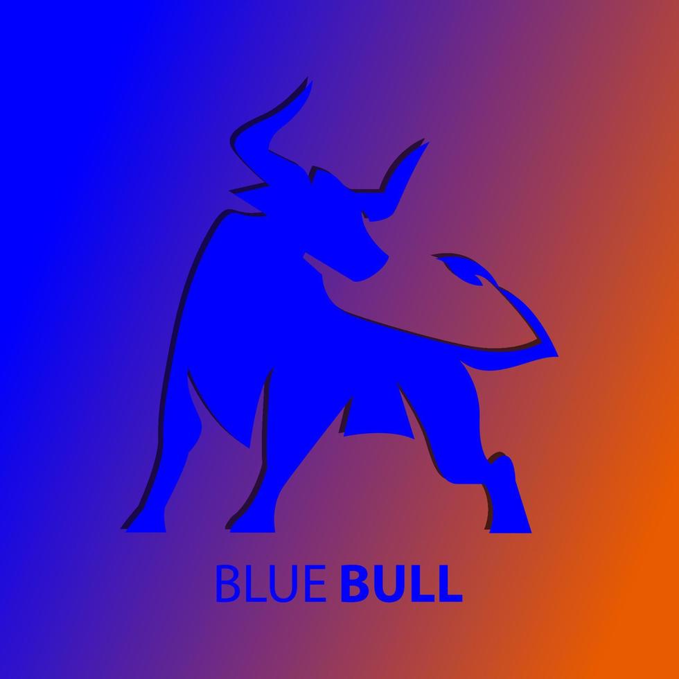 blå bull logotyp design. buffalo logotyp exklusiv designinspiration. vektor