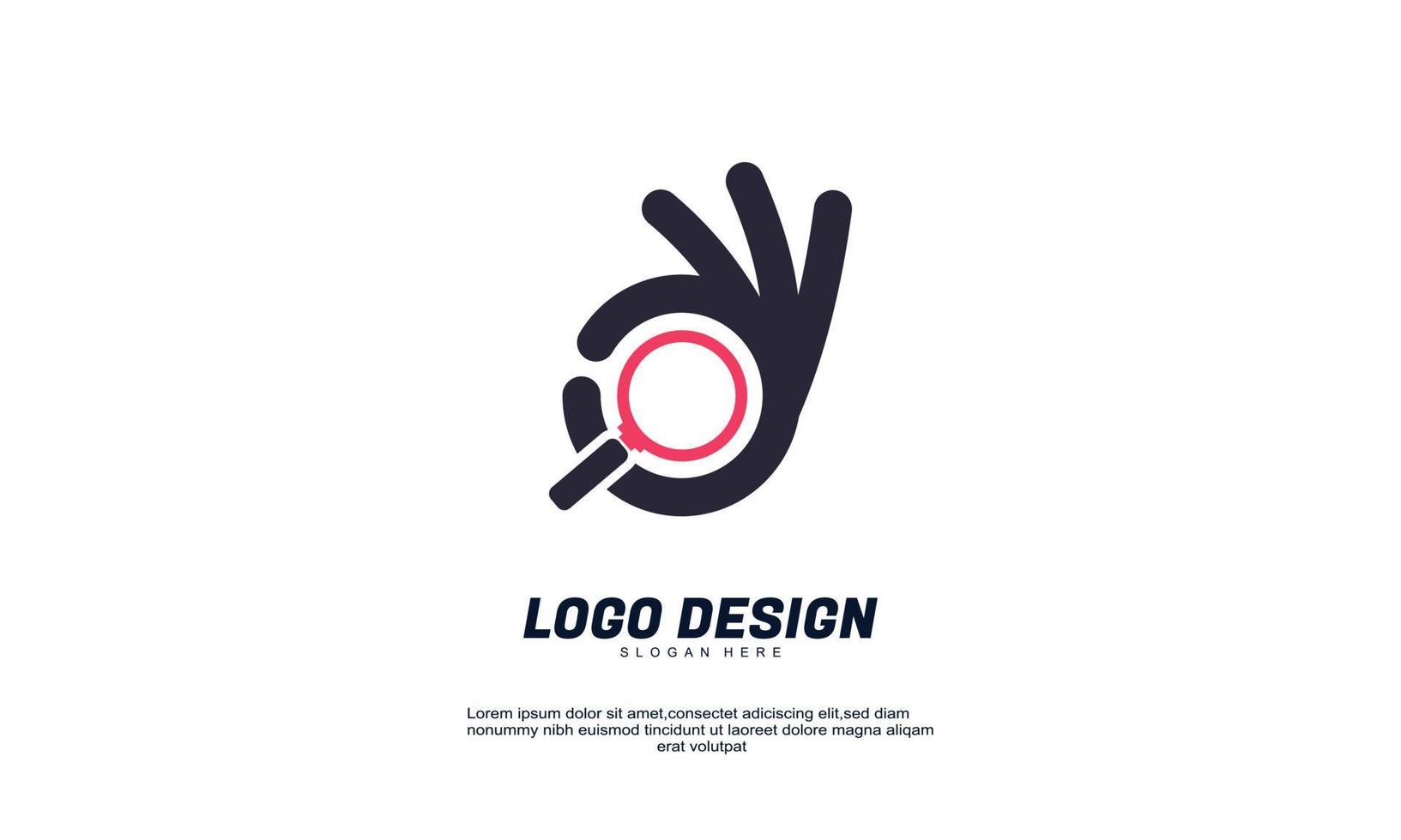 Stock Vektor abstrakte kreative Finger und finden Logo bunte Overlay-Vektor-Symbol Logo flaches Design