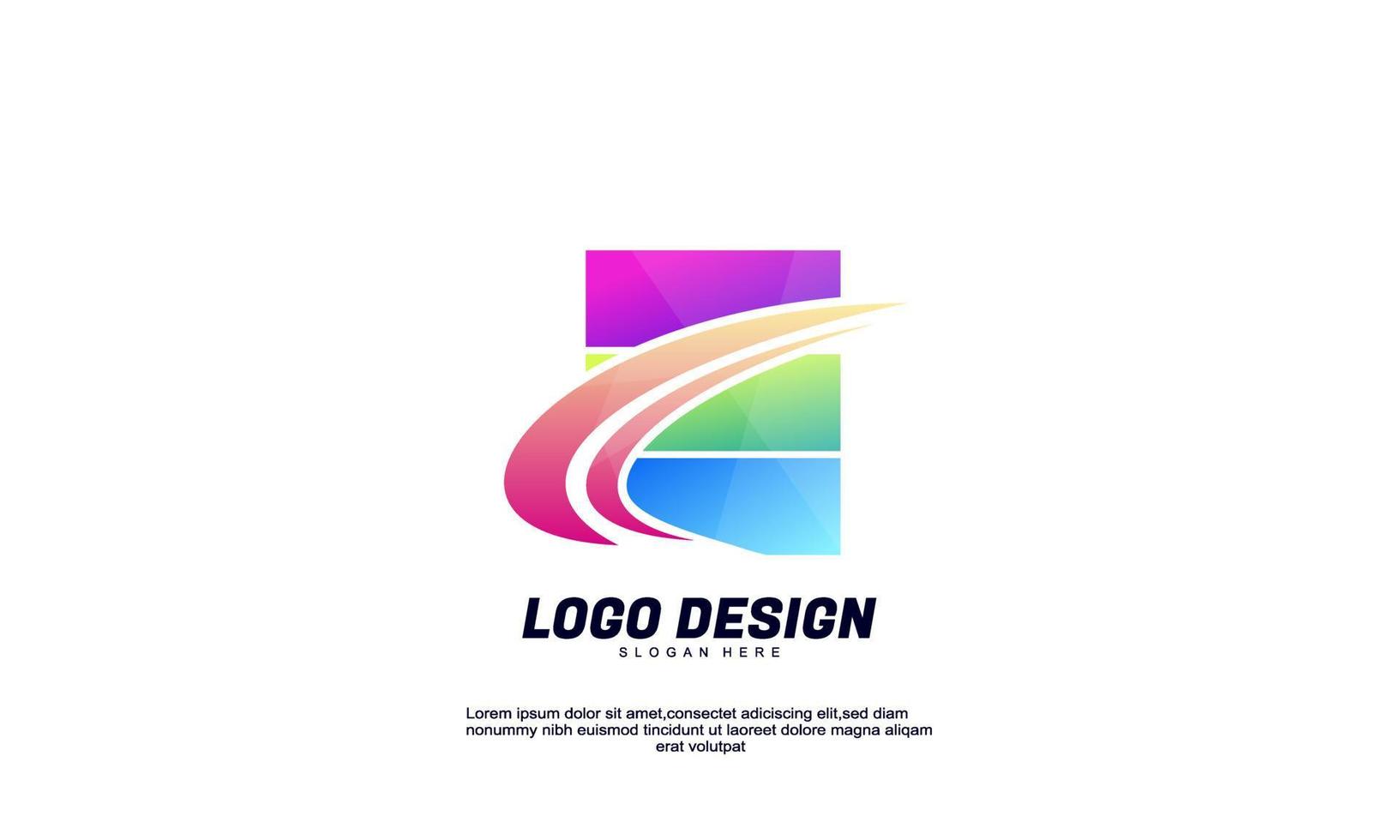stock abstrakte kreative idee logo rechteck und pfeil für unternehmen und geschäft farbverlauf design vorlage vektor