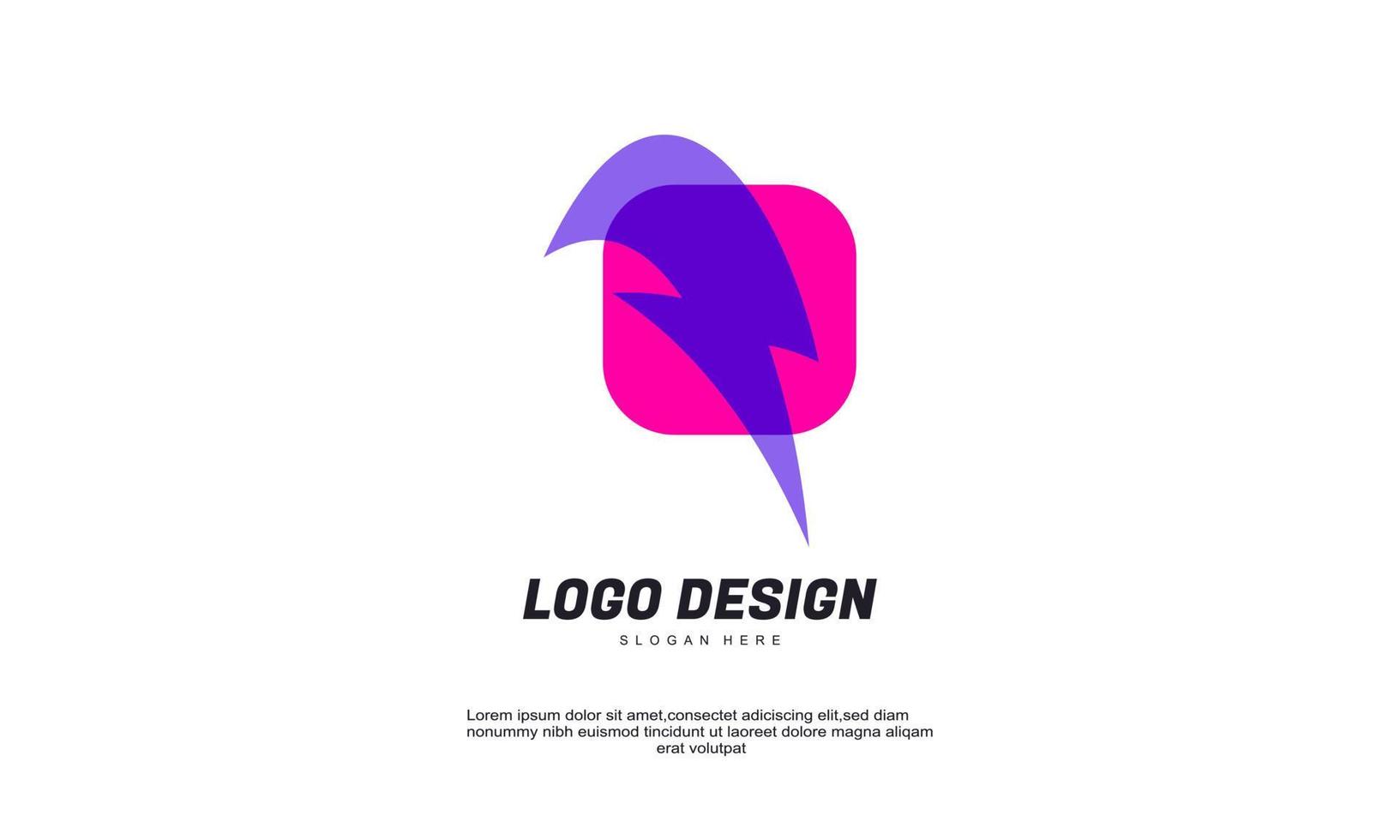 lager vektor abstrakt squere och flash logotyp för företag företagsbyggnad mall logo design vektor illustration färgglada