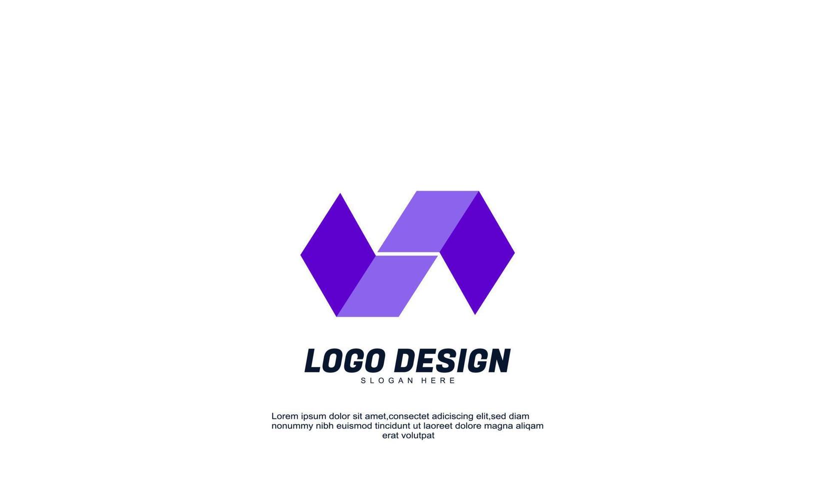 stock abstrakte kreative idee markenidentität modernes logo für unternehmen oder unternehmen lila farbe mit flacher designvorlage vektor