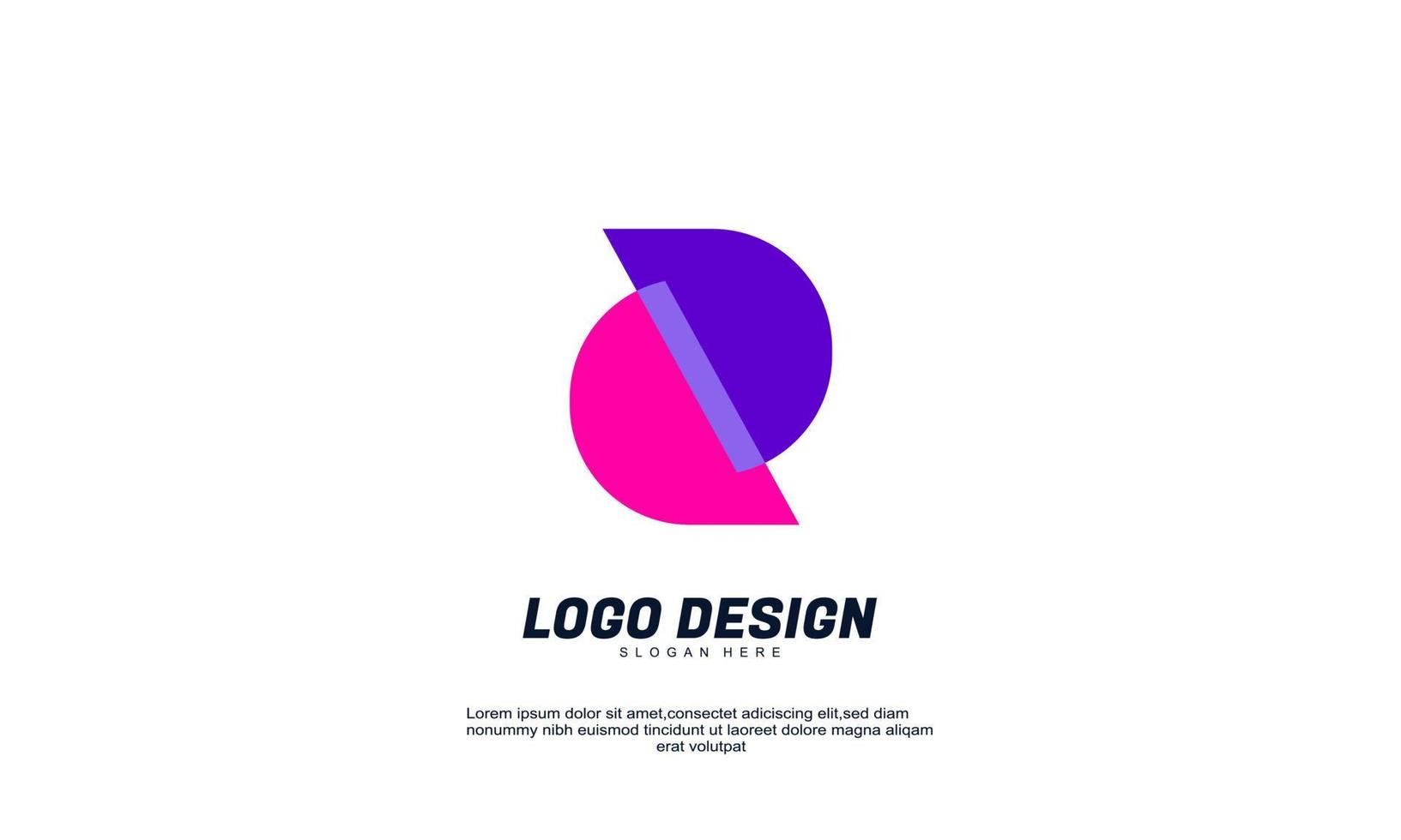 lager abstrakt kreativ logotyp för företagets företags varumärkesidentitet transparent färg platt design vektor