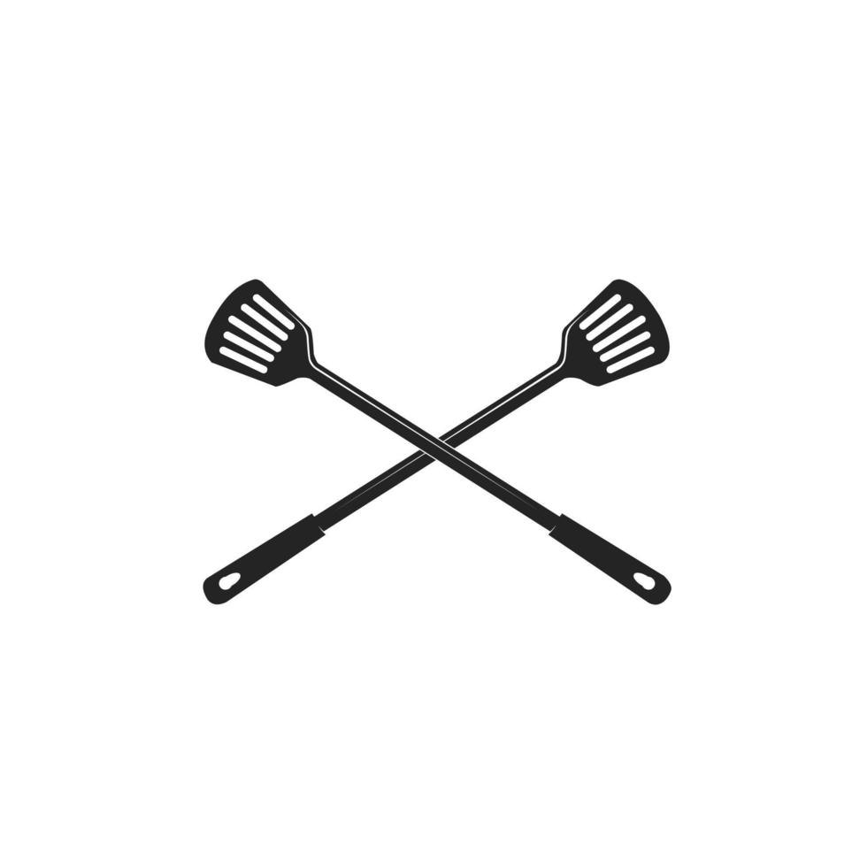 Grillwerkzeug Löffel Gestaltungselement Grill-Logo-Symbol, vektor