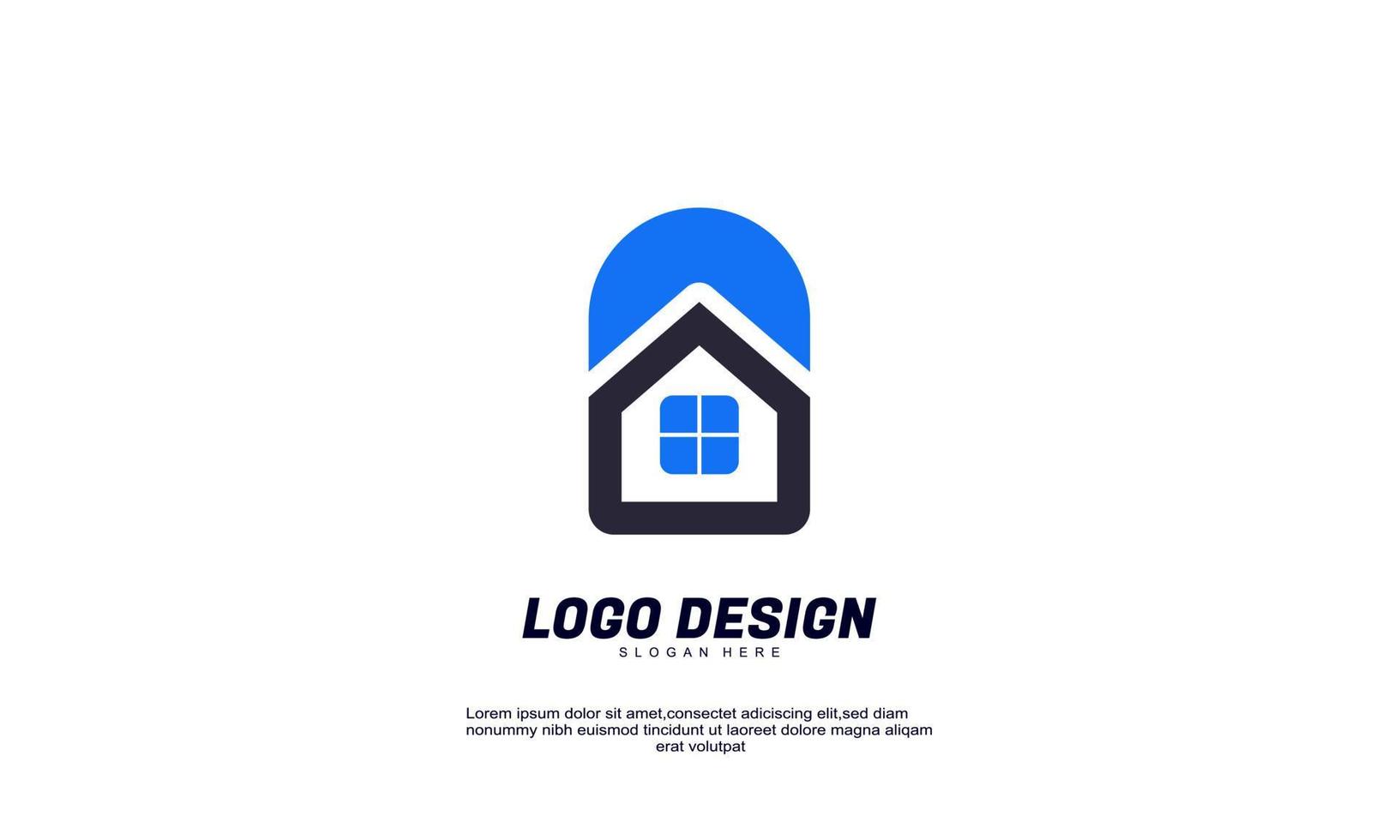lager vektor abstrakt kreativa hus hem eller fastighets idé logotyp för företag företag eller företag designmall