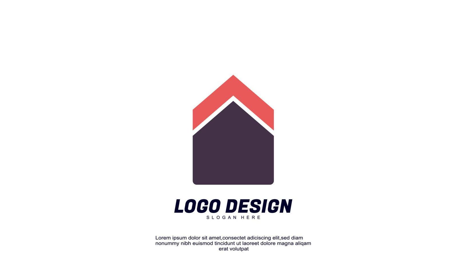 lager abstrakt kreativ idé för logotyp företag eller byggnad och företag färgglada platt design vektor