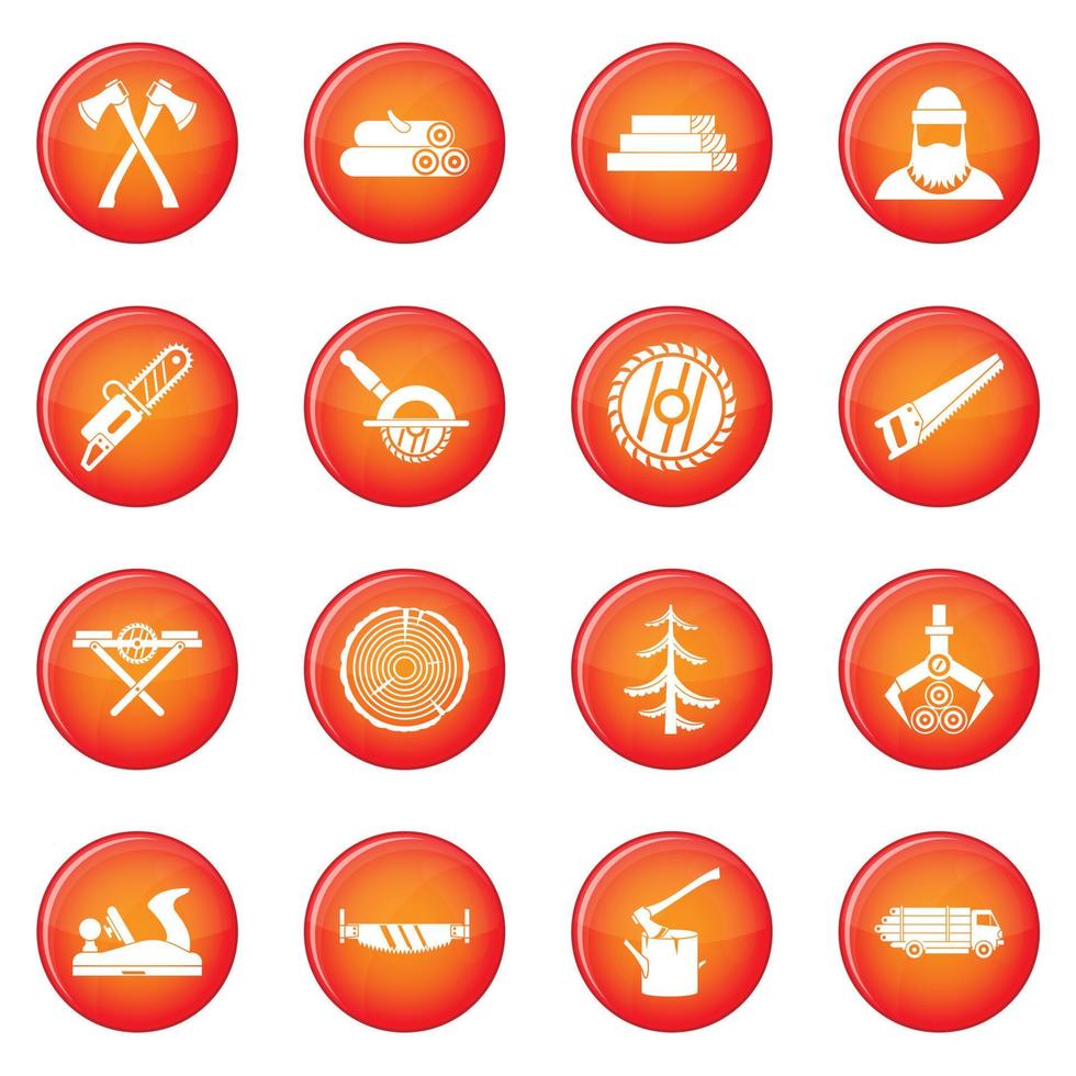 Sägewerk-Icons-Vektor-Set vektor