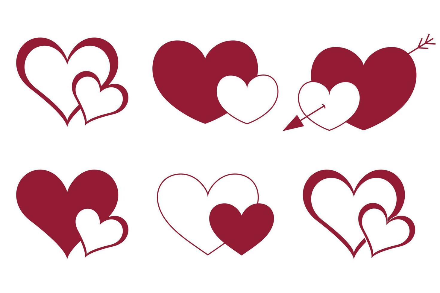 hand gezeichnete doodle valentine herzelemente sammlung vektor