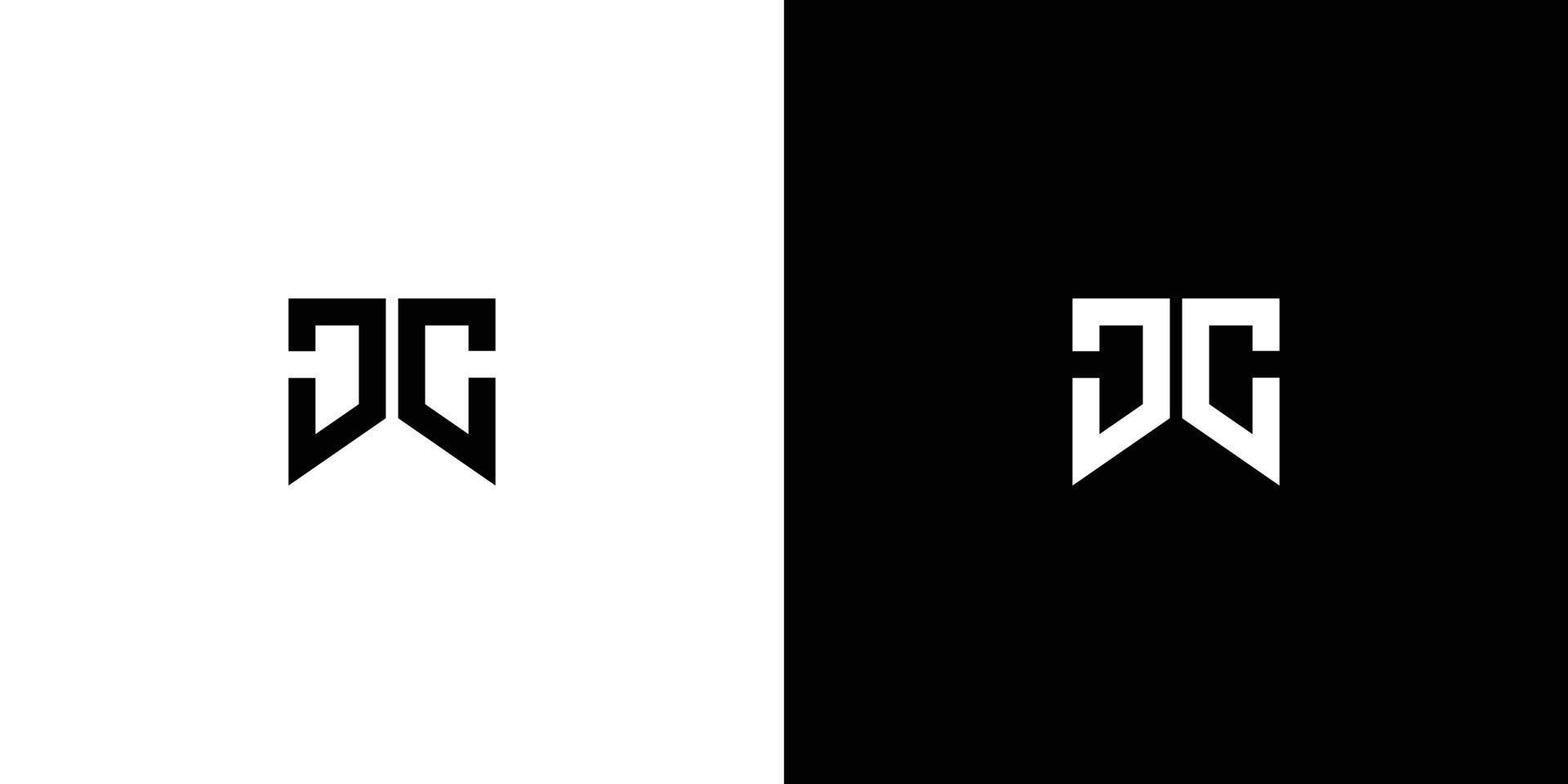 enkel och modern jc letter initials logo design 2 vektor