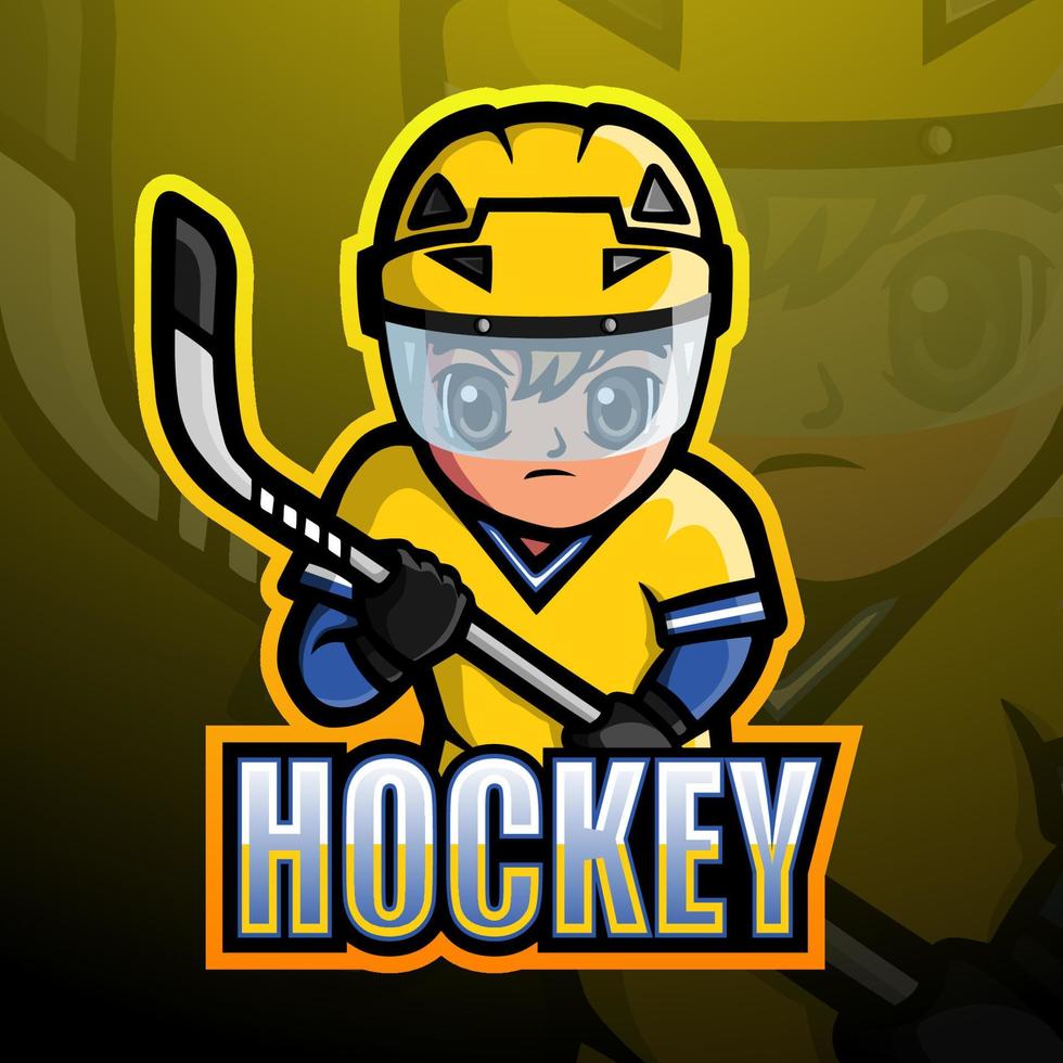 hockey maskot esport logotypdesign vektor