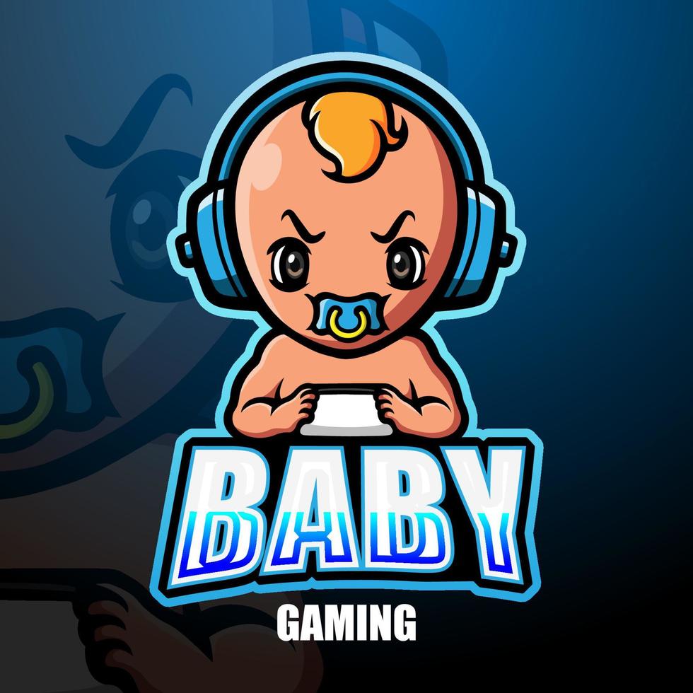 Baby-Gaming-Maskottchen-Esport-Logo-Design vektor