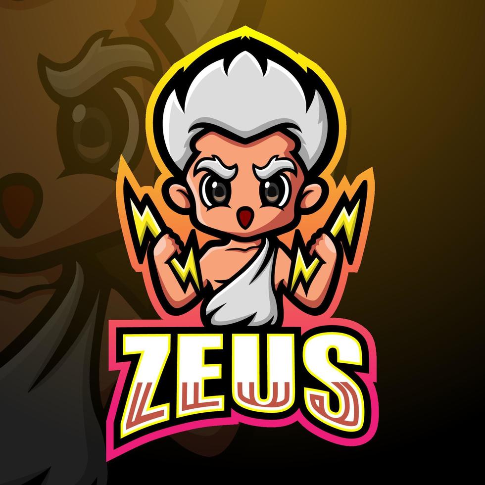 Zeus Maskottchen esport Logo-Design vektor