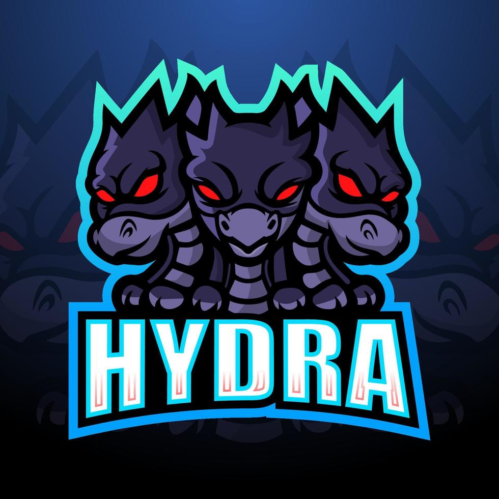 hydra-maskottchen-esport-logo-design vektor