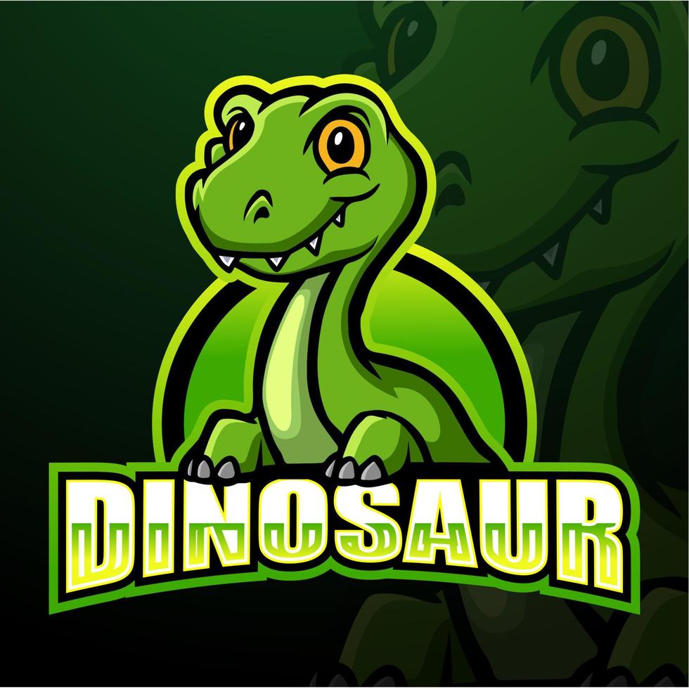 dinosaurie maskot esport logotyp design vektor