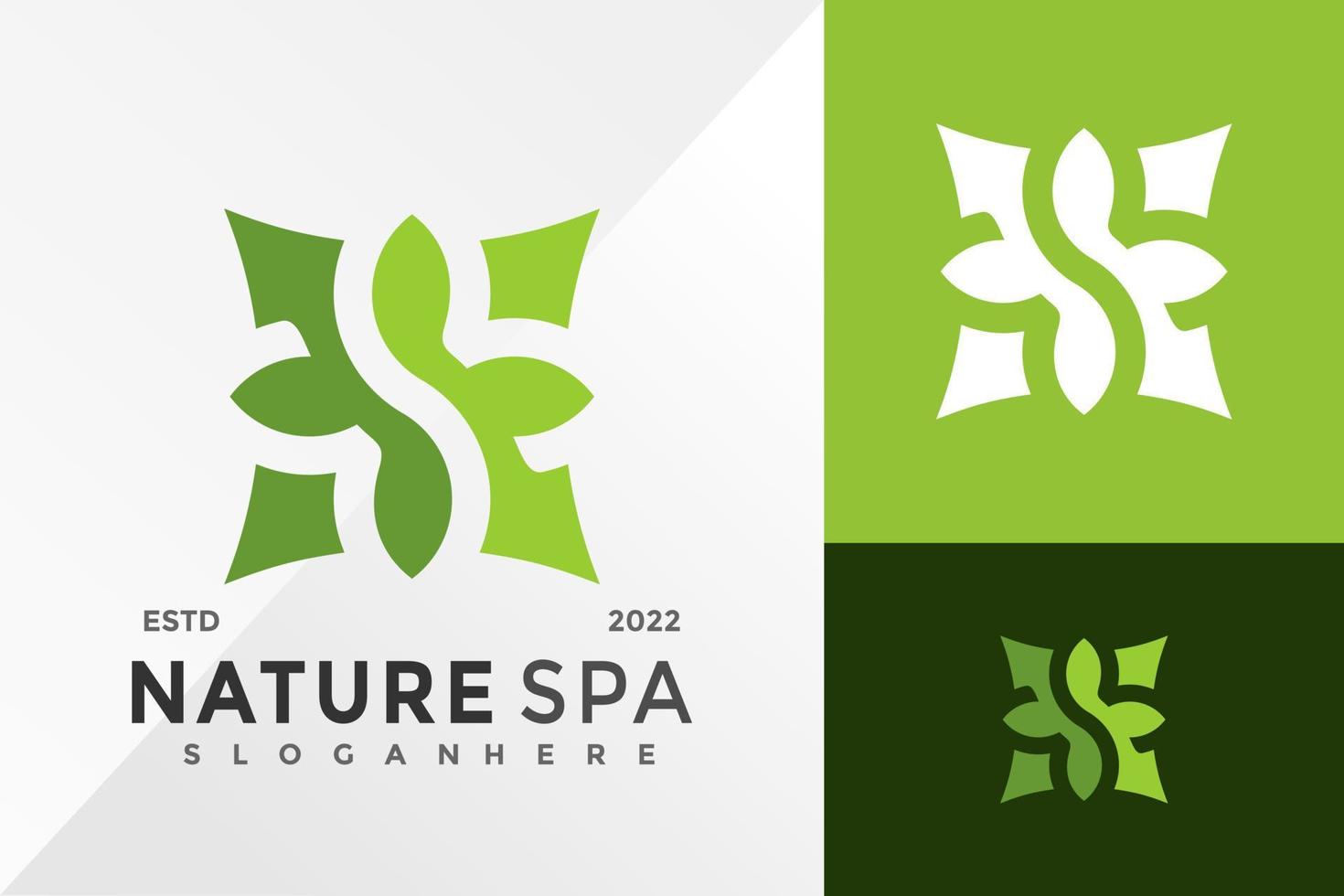 Buchstabe s Natur-Spa-Logo-Design-Vektor-Illustrationsvorlage vektor