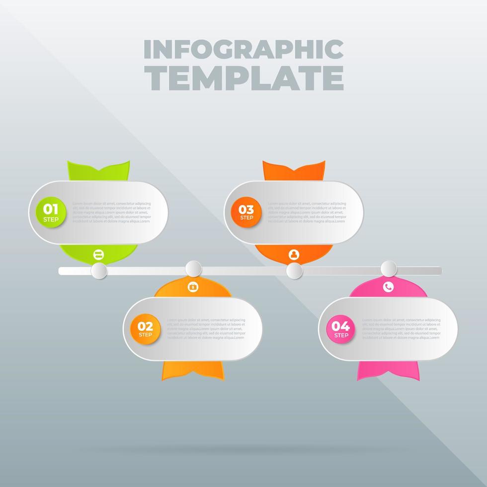 Vektor-Infografik-Designvorlage mit Optionen oder Schritten vektor