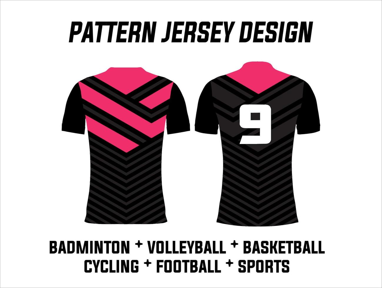 illustration av jerseytryckdesign för fotboll, volleyboll, basket, cykling, badminton och spelidrottslag vektor
