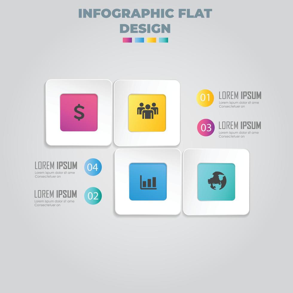 Visualisierung von Geschäftsdaten. Prozessdiagramm. abstrakte Elemente von Diagrammen, Diagrammen mit Schritten, Optionen, Teilen oder Prozessen. Vektorgeschäftsvorlage für die Präsentation. kreatives konzept für infografik. vektor