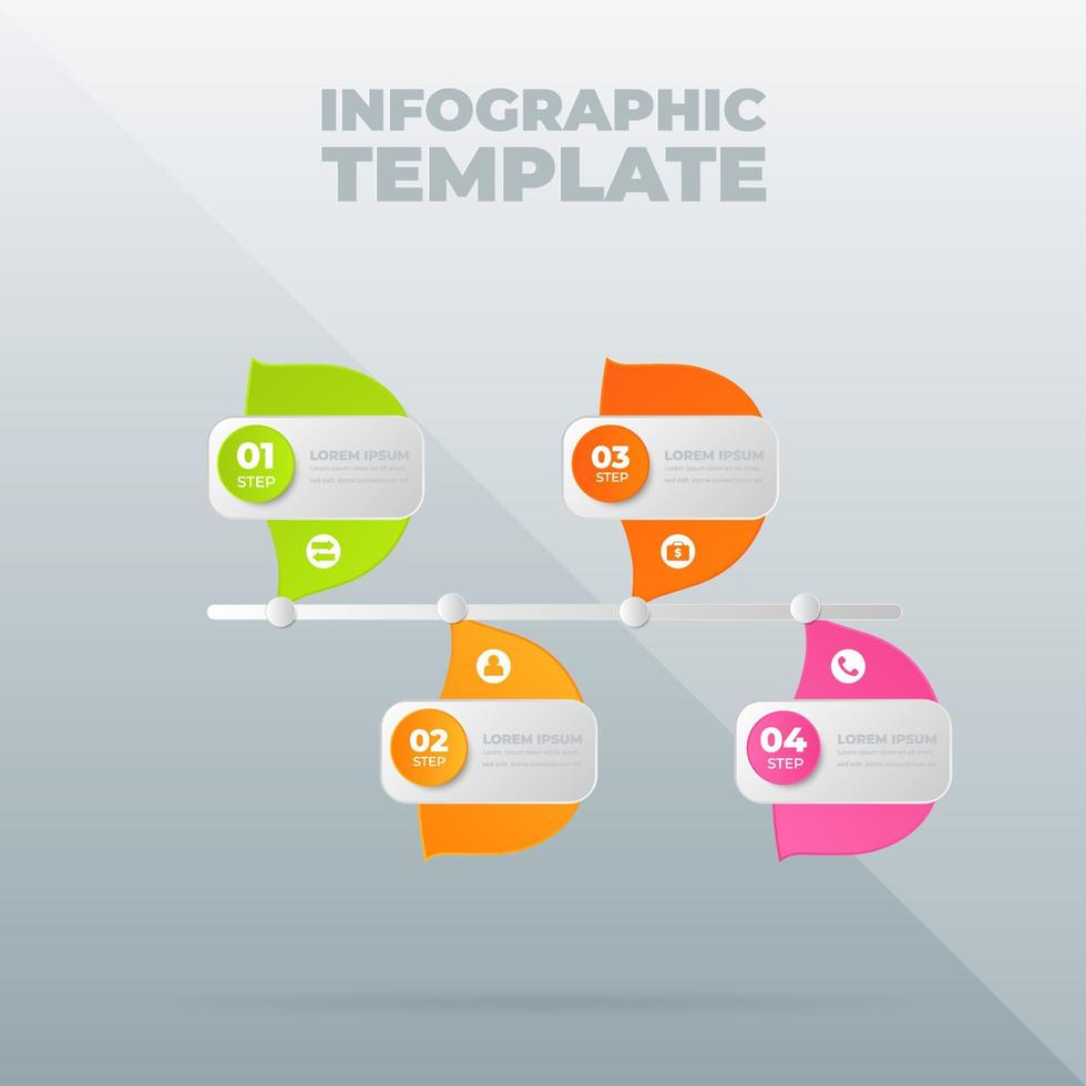 Vektor-Infografik-Designvorlage mit Optionen oder Schritten vektor