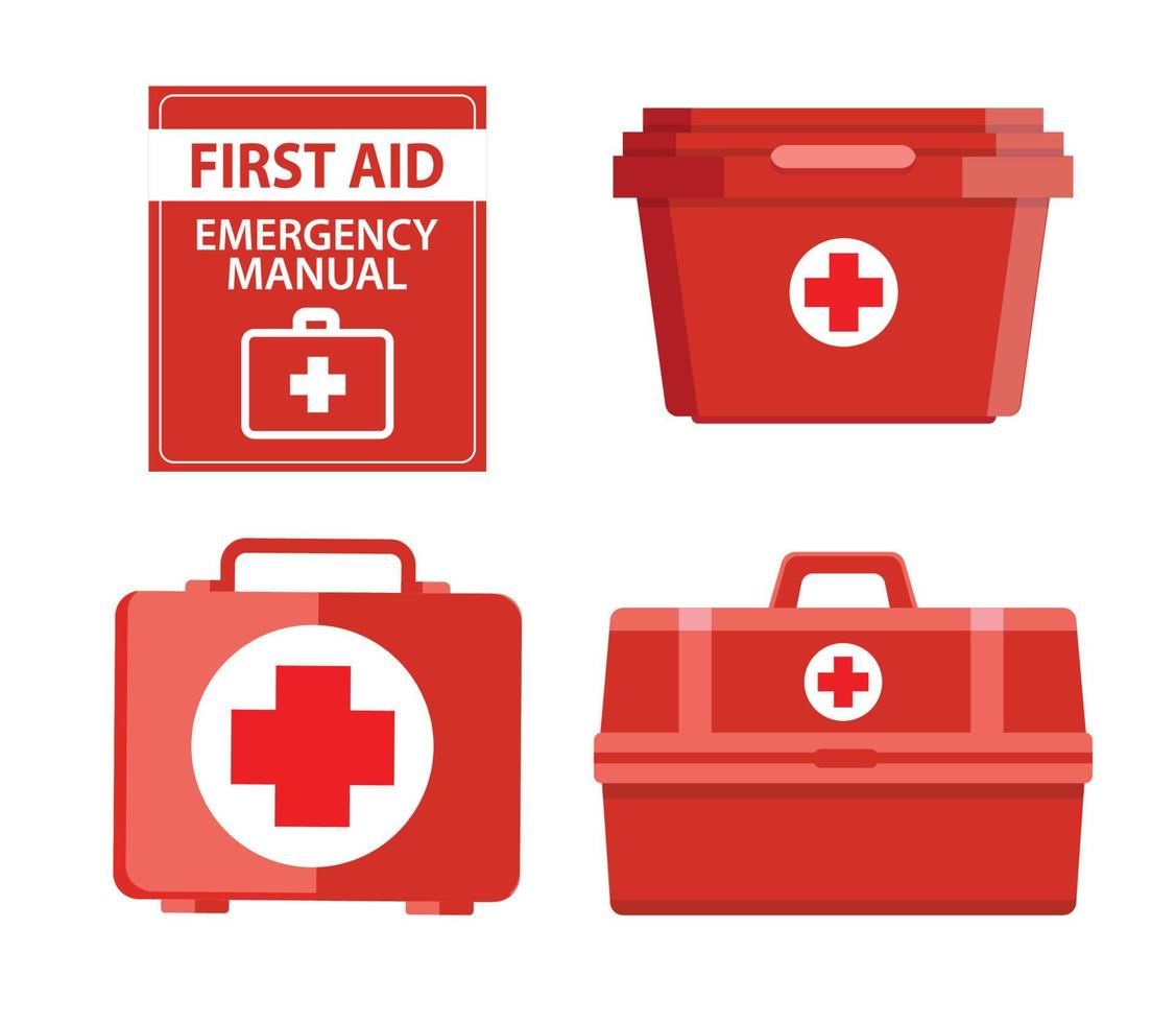 första hjälpen kit, första hjälpen väska ikon, medicinsk låda, vektor